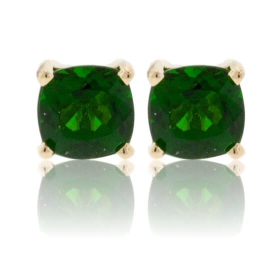 Cushion Cut Chrome Diopside Stud Earrings - Park City Jewelers