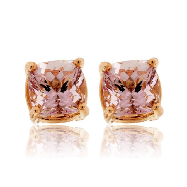 Cushion-Cut Morganite Stud Earrings - Park City Jewelers