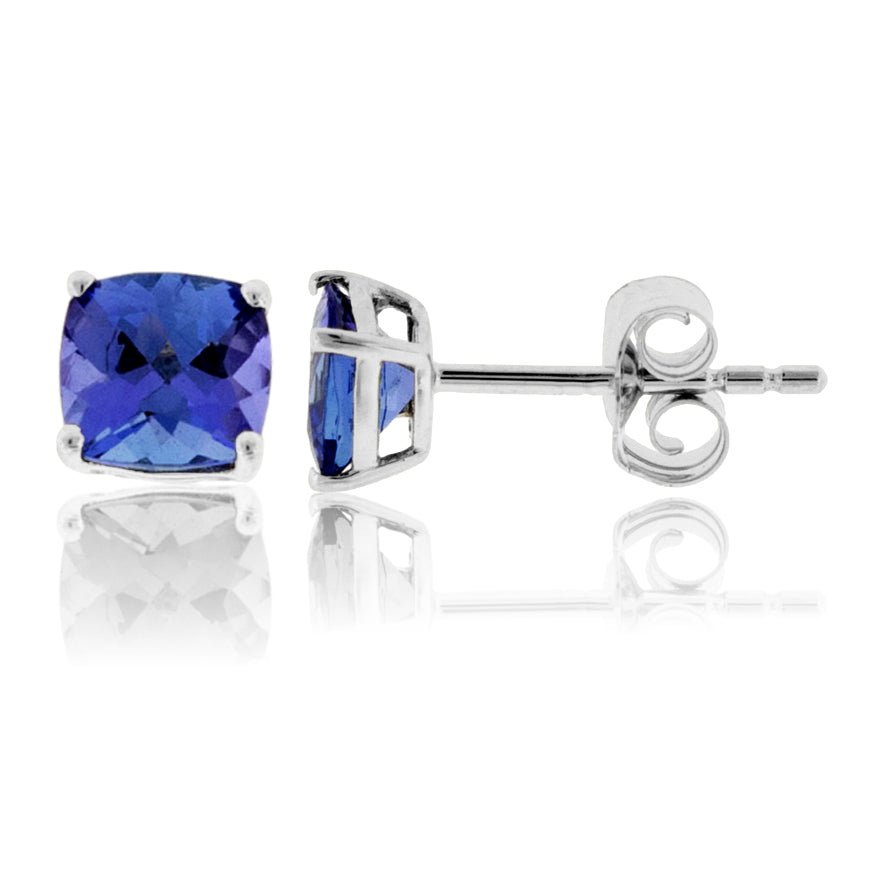 Tanzanite Pair of Cushion Elegant Cut Faceted 11.40 Carats Each online Tanzanite Certified Tanzanite Earring Size Earth mined