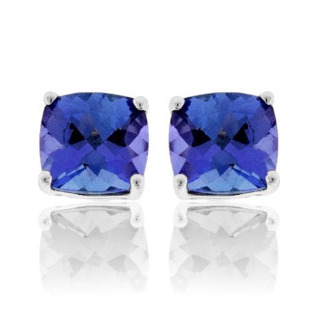 Cushion Cut Tanzanite Stud Earrings - Park City Jewelers