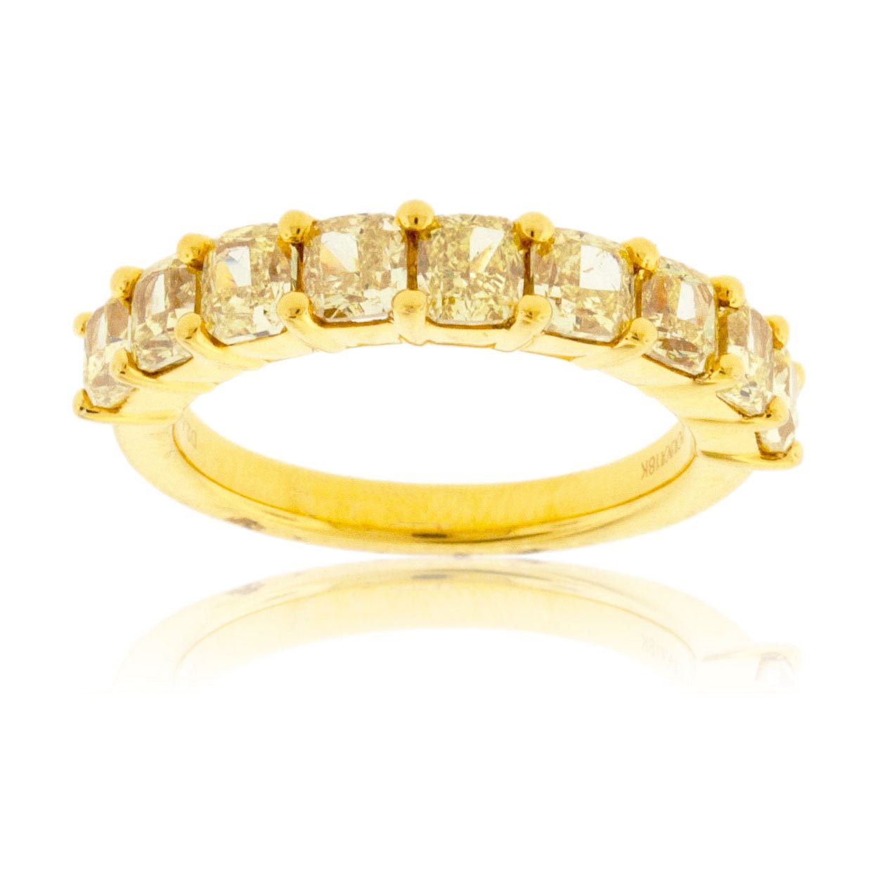 Cushion Cut Yellow Diamond Band - Park City Jewelers