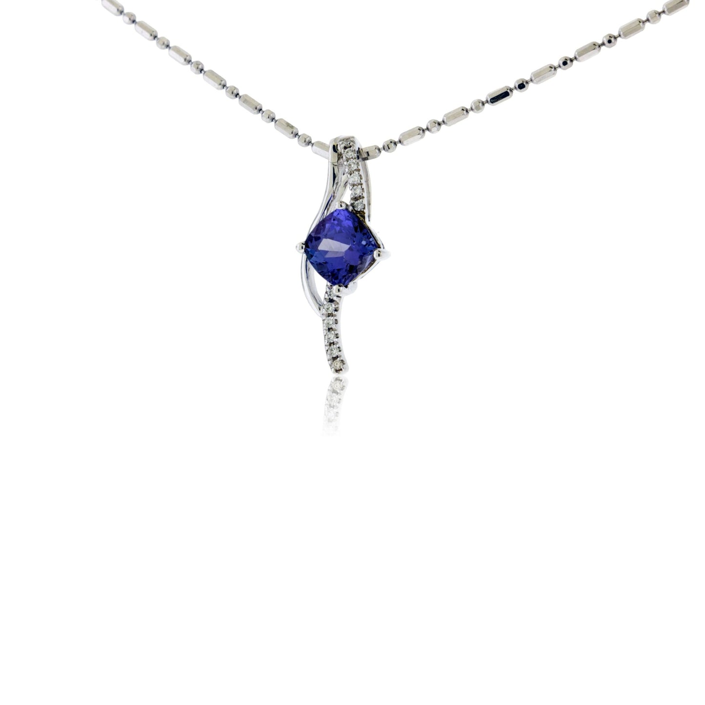 Cushion Tanzanite & Diamond Pendant - Park City Jewelers