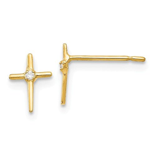 CZ Small Cross Post Stud Earrings - Park City Jewelers
