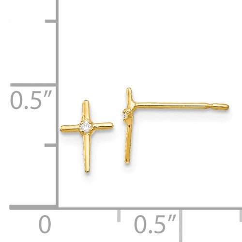 CZ Small Cross Post Stud Earrings - Park City Jewelers