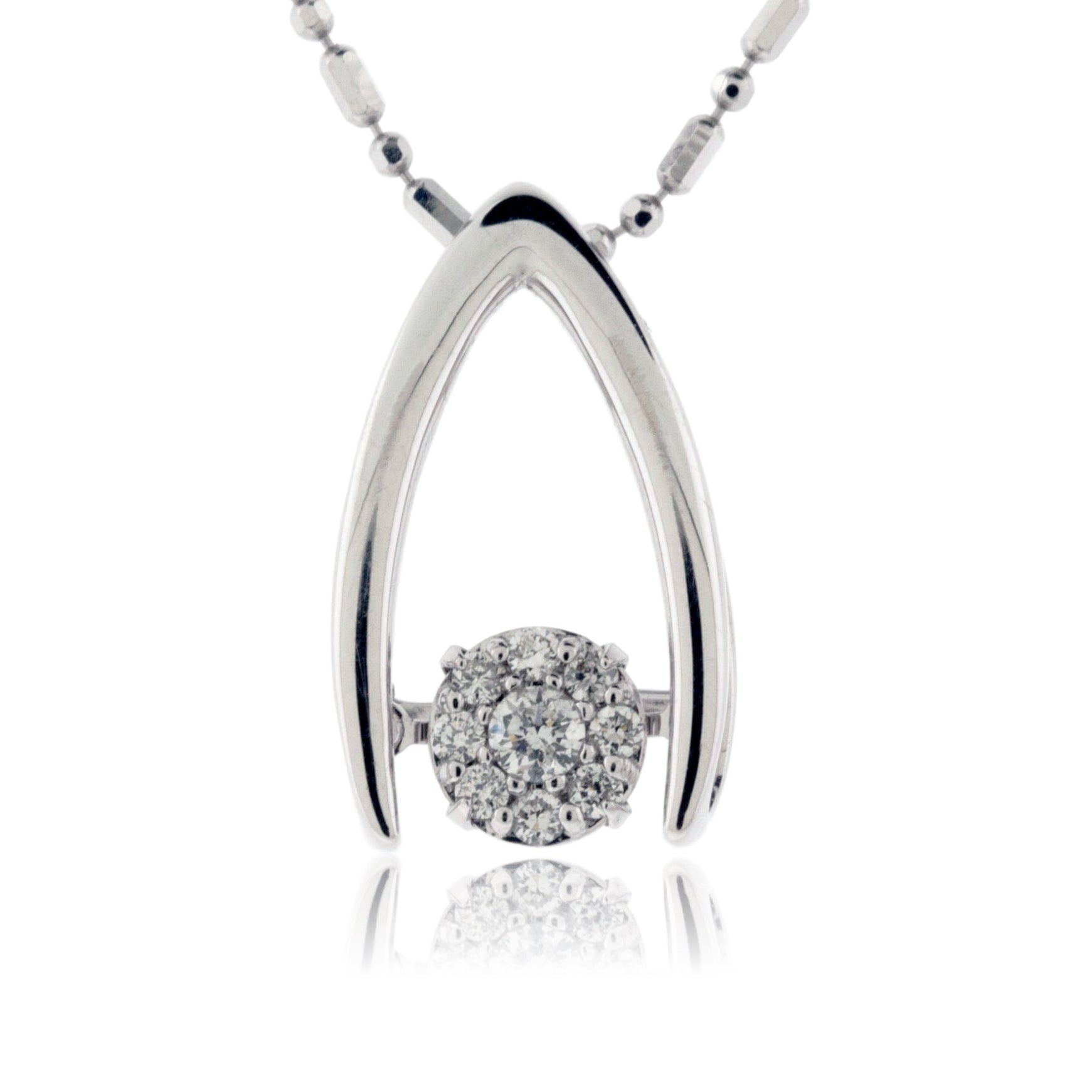 Dancing Diamond Drop White Gold Pendant - Park City Jewelers