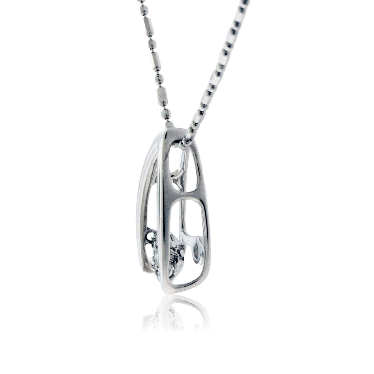 Dancing Diamond Drop White Gold Pendant - Park City Jewelers