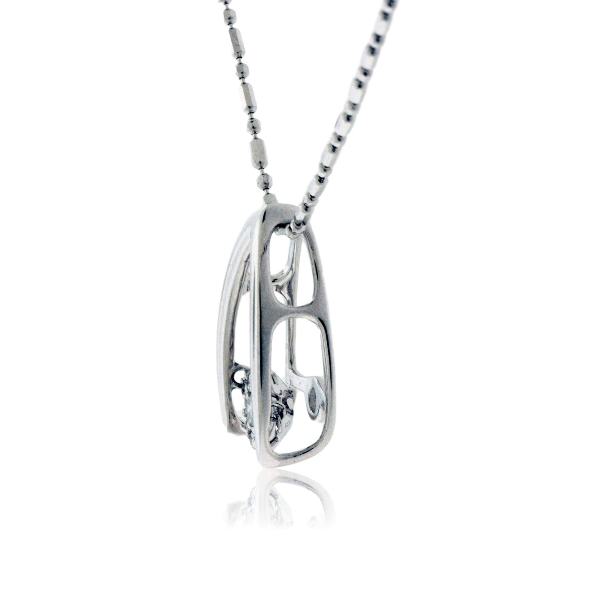 Dancing Diamond Drop White Gold Pendant - Park City Jewelers