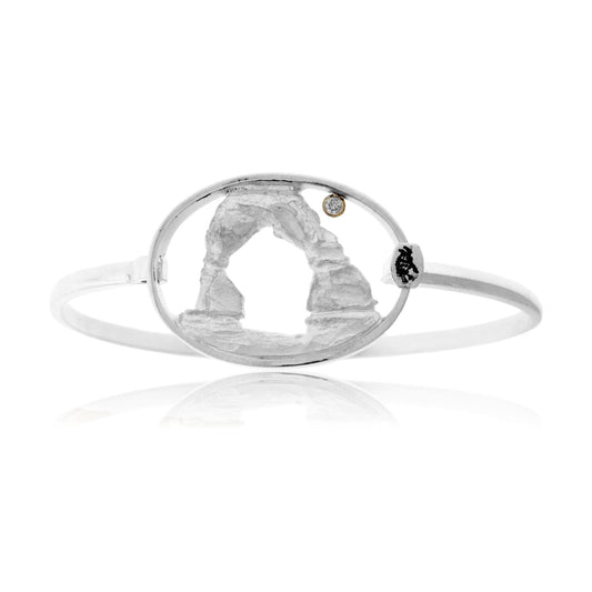 Delicate Arch Diamond Moon Bangle Bracelet - Park City Jewelers