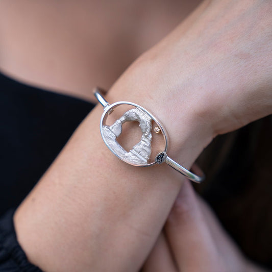 Delicate Arch Diamond Moon Bangle Bracelet - Park City Jewelers