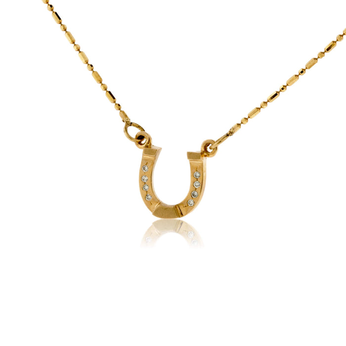 Diamond Accented Horse Shoe Necklace - Park City Jewelers