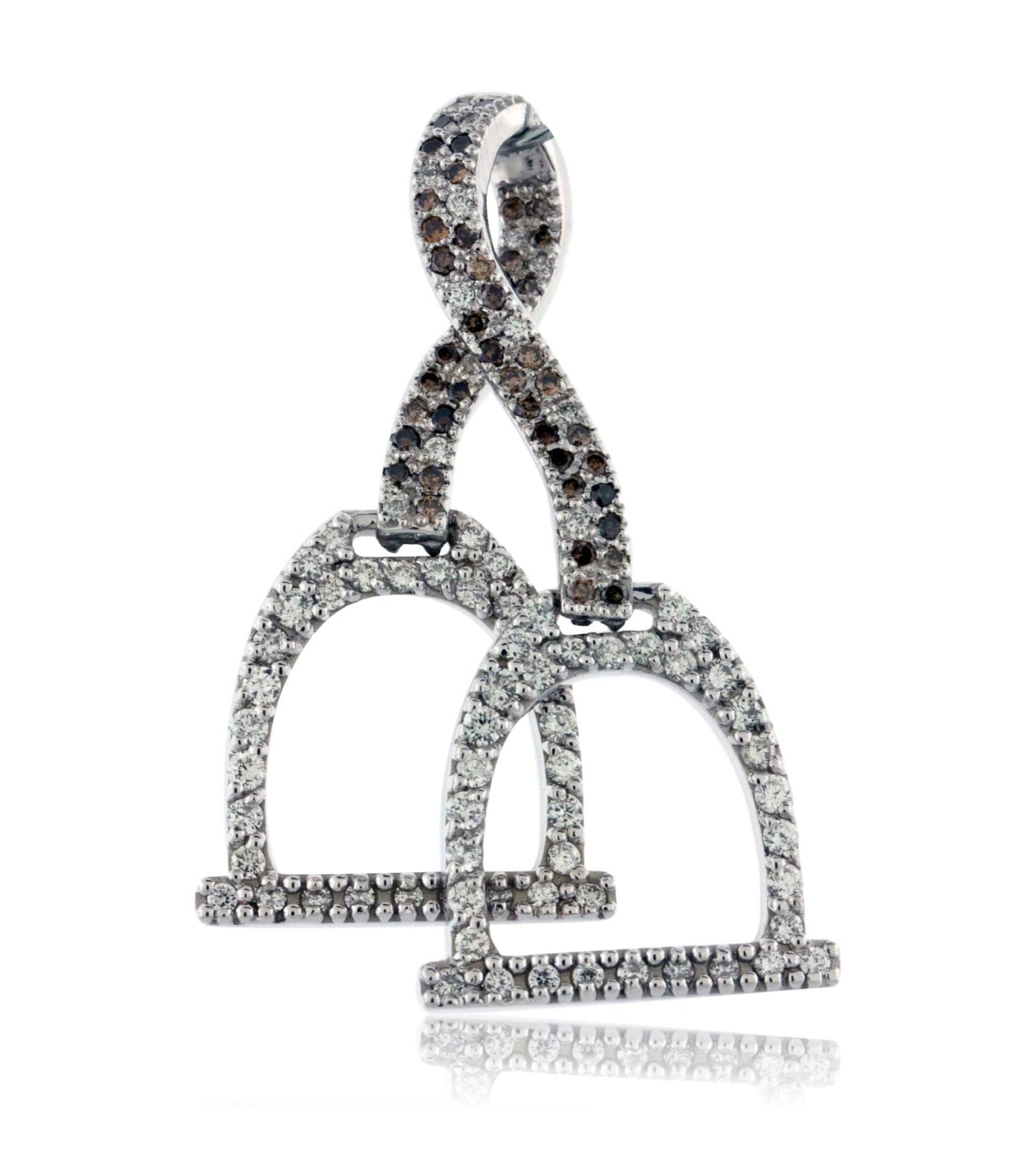 Diamond and Brown Diamond Stirrup Pendant - Park City Jewelers