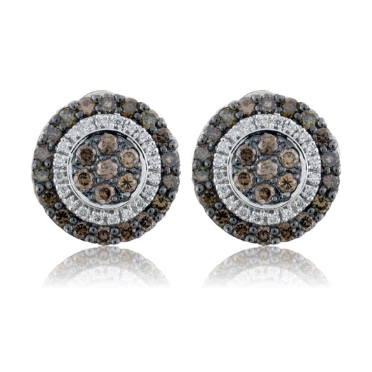 Diamond and Cognac Diamond Stud Earrings - Park City Jewelers