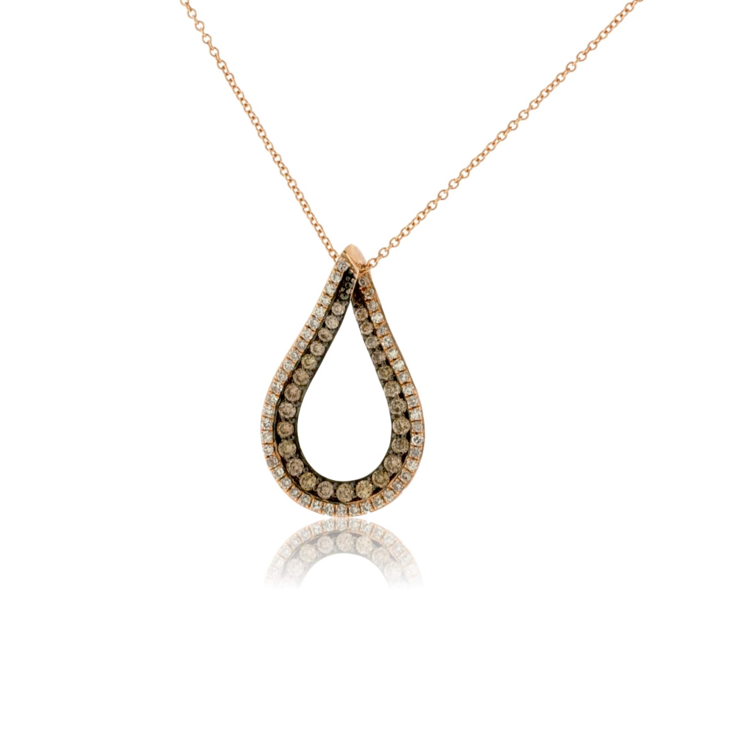 Diamond and Cognac Diamond Teardrop Pendant - Park City Jewelers