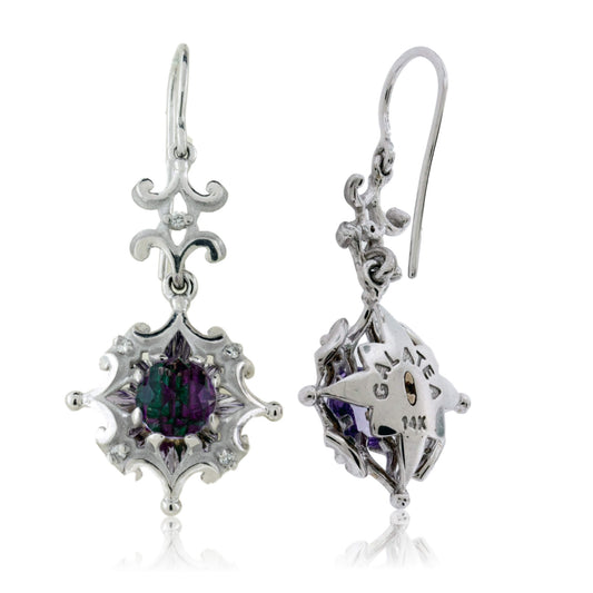 Diamond and Davinci Cut Amethyst Earrings - Park City Jewelers