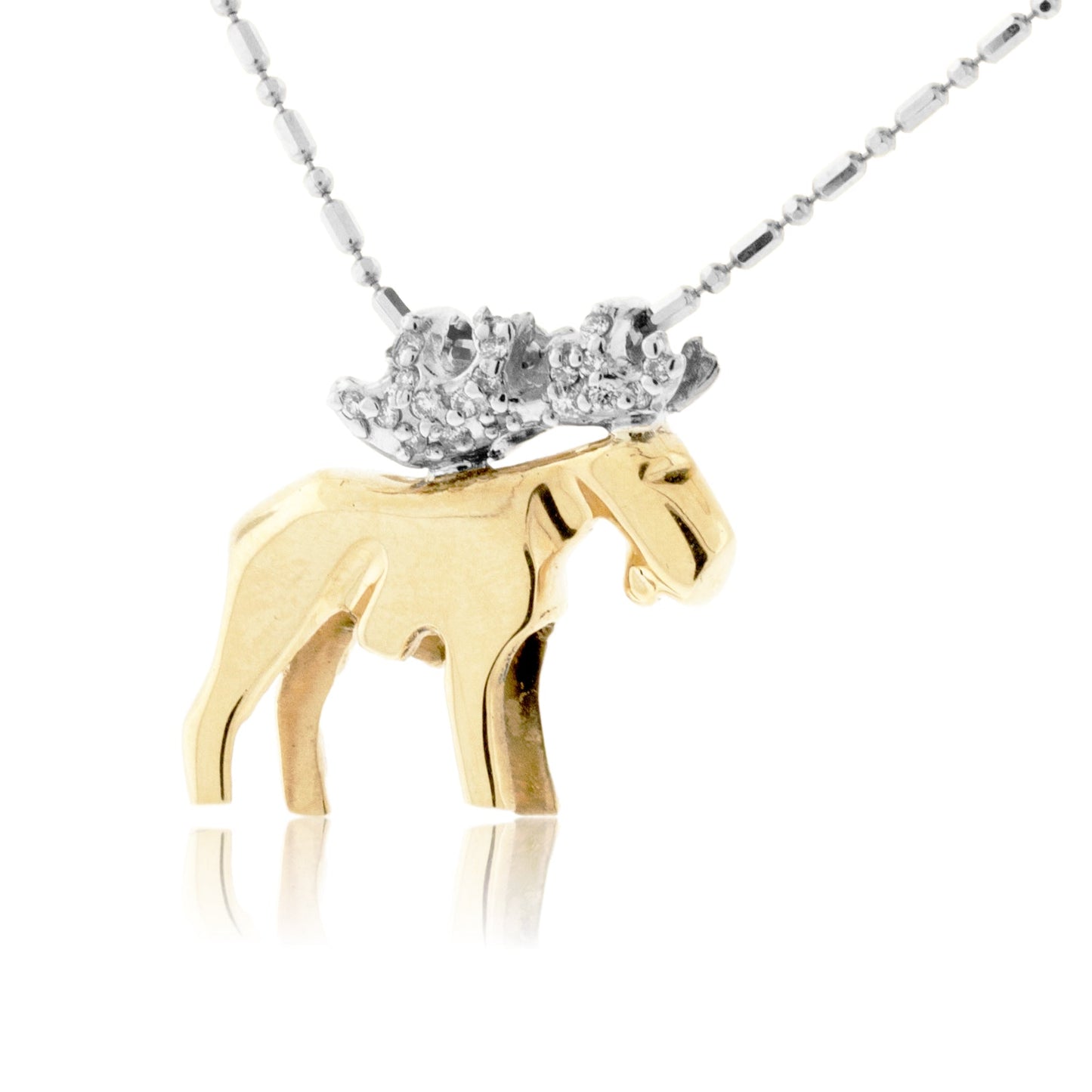 Diamond Antlered Moose Necklace - Park City Jewelers