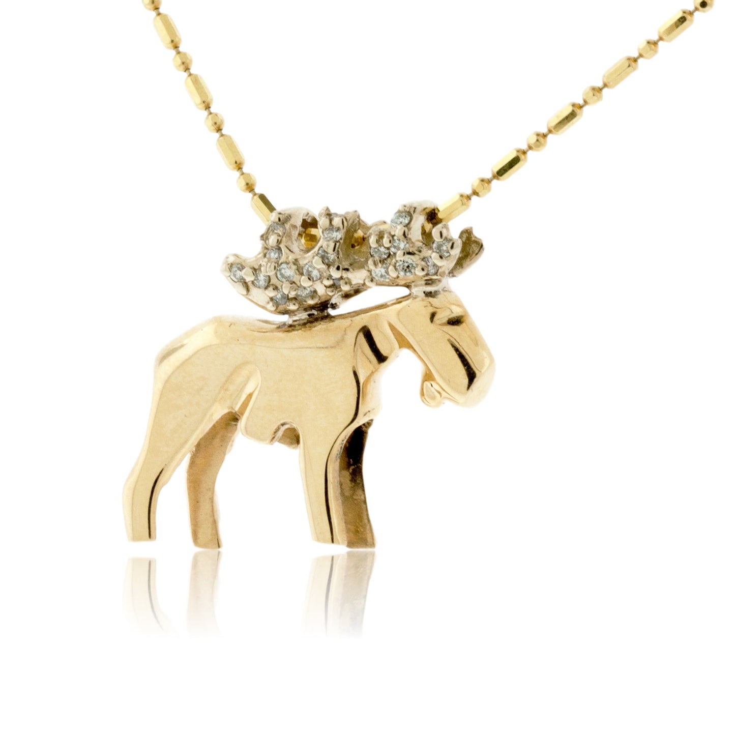 Diamond Antlered Moose Necklace - Park City Jewelers