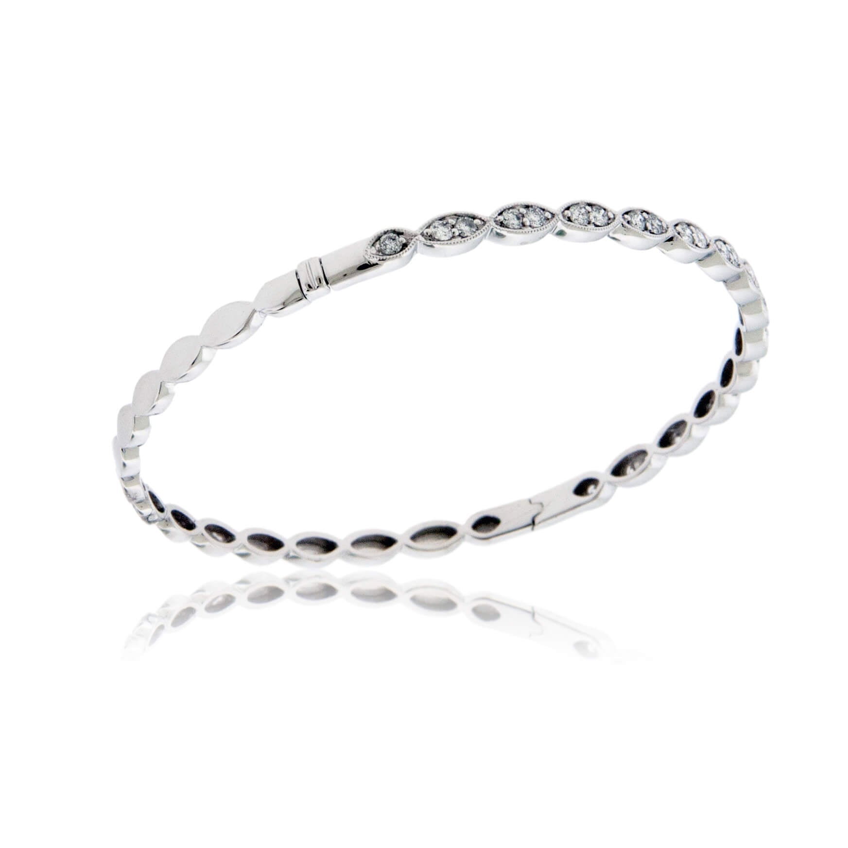 Diamond Bezel Style Hinged Bangle Bracelet - Park City Jewelers