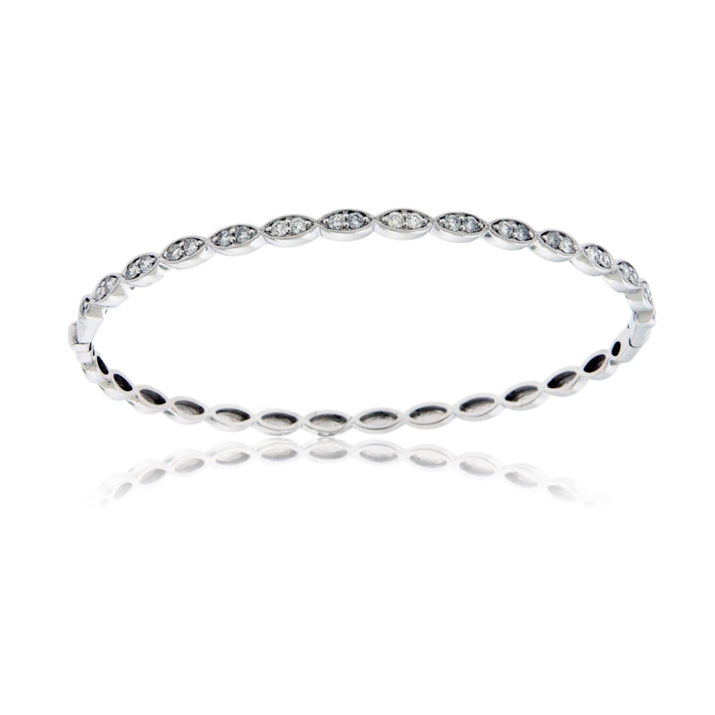 Diamond Bezel Style Hinged Bangle Bracelet - Park City Jewelers