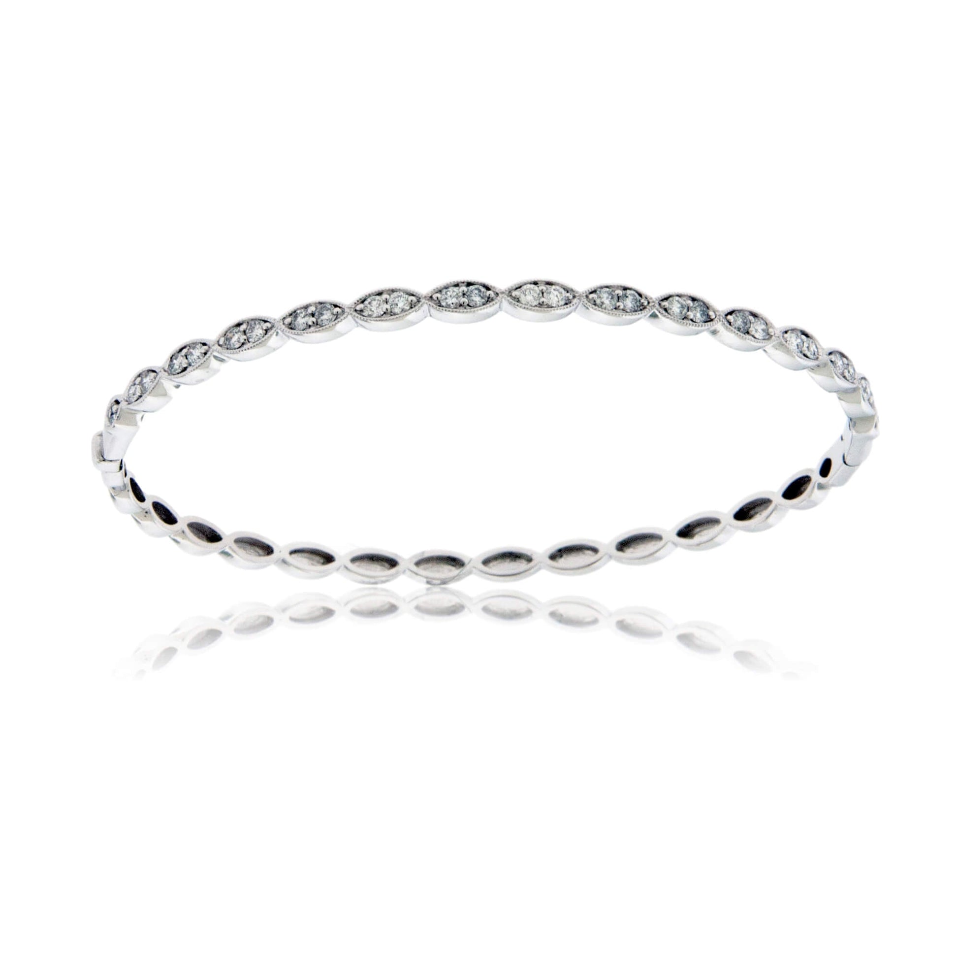 Diamond Bezel Style Hinged Bangle Bracelet - Park City Jewelers