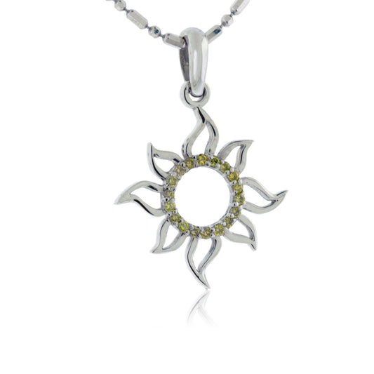 Diamond Center Sun Outline Pendant - Park City Jewelers