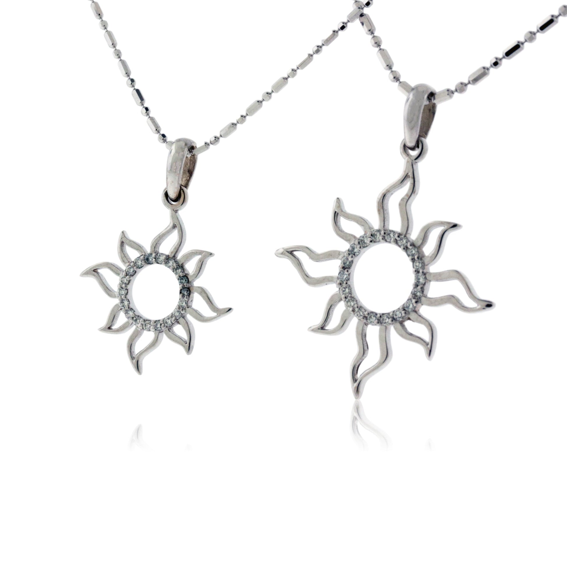 Diamond Center Sun Outline Pendant - Park City Jewelers