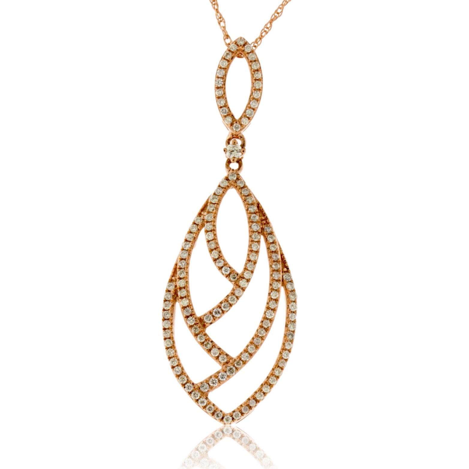 Diamond Chandelier Leaf Style Pendant - Park City Jewelers