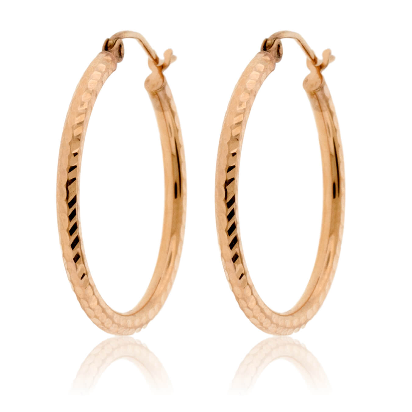 Diamond Cut Polished Hoop Earrings - Park City Jewelers