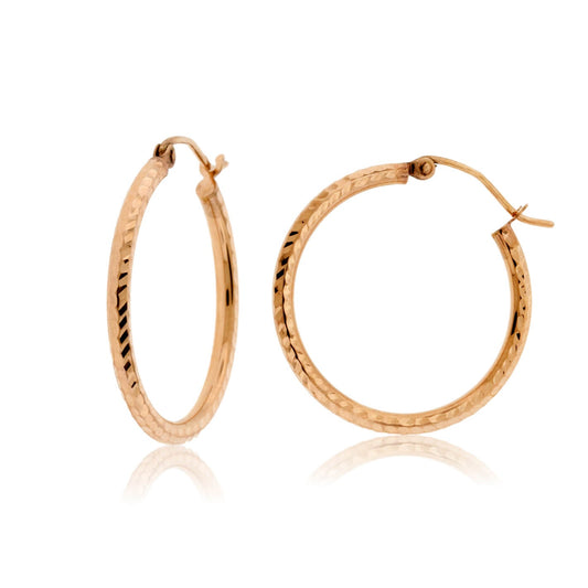 Diamond Cut Polished Hoop Earrings - Park City Jewelers