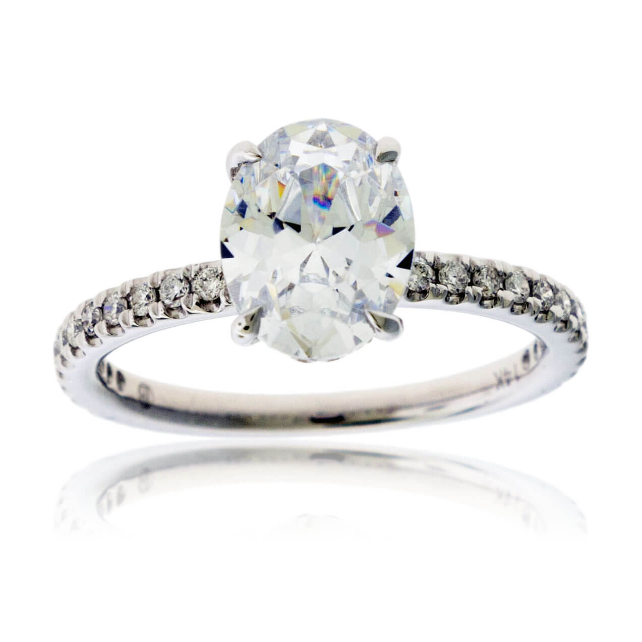 Diamond & CZ Center Stone Engagement Ring - Park City Jewelers