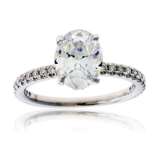 Diamond & CZ Center Stone Engagement Ring - Park City Jewelers