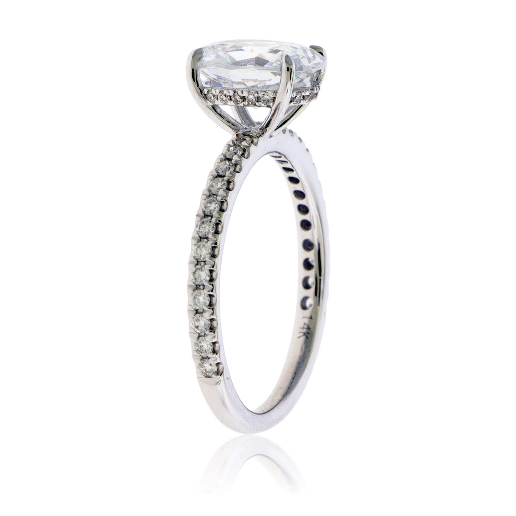 Diamond & CZ Center Stone Engagement Ring - Park City Jewelers