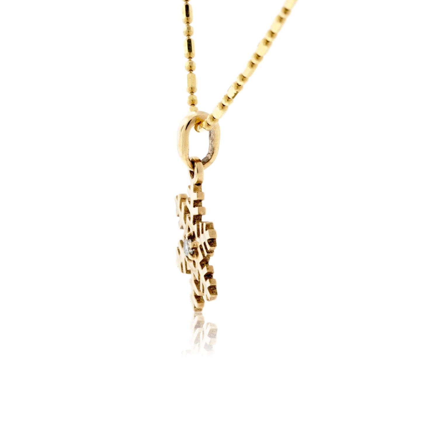Diamond Flat Snowflake w/Chain - Park City Jewelers