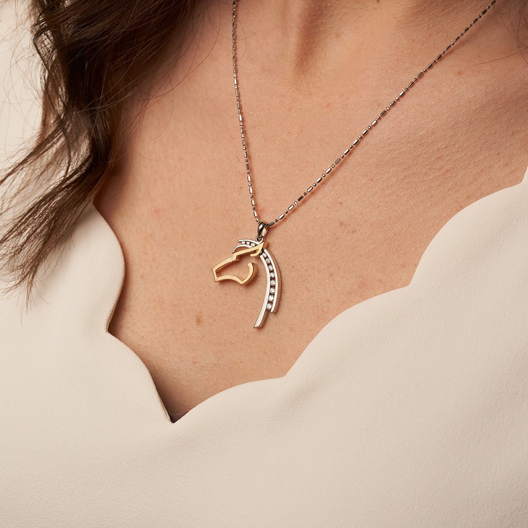 Diamond Horse Head Silhouette Necklace Large - Park City Jewelers