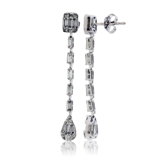 Diamond Line Drop Earrings - Park City Jewelers