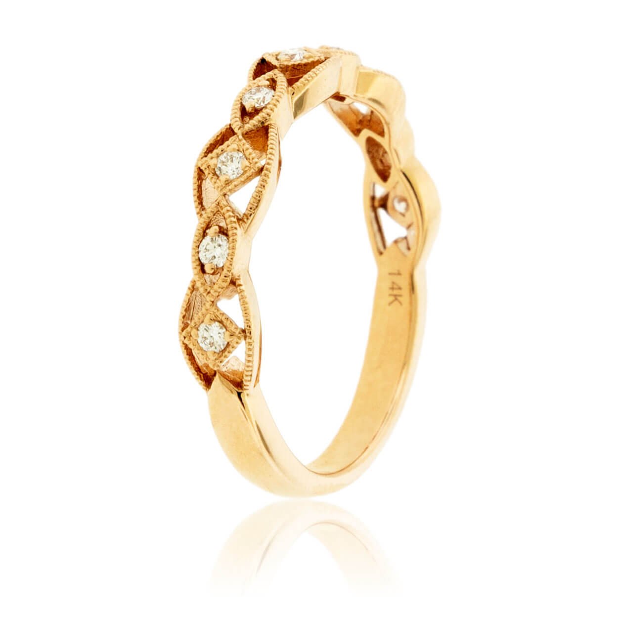 Diamond Milgrain Scallop Overlapping Band - Park City Jewelers
