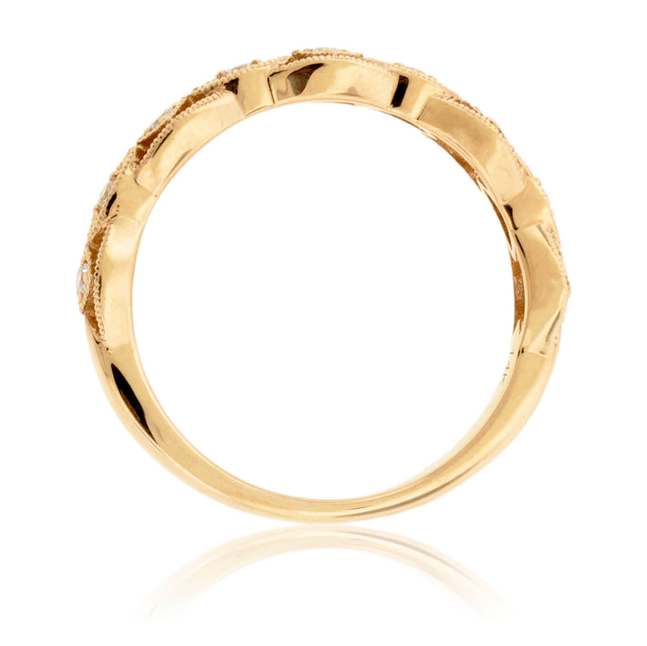 Diamond Milgrain Scallop Overlapping Band - Park City Jewelers