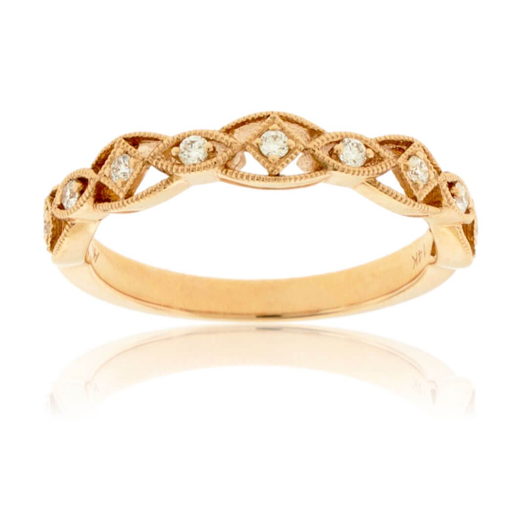 Diamond Milgrain Scallop Overlapping Band - Park City Jewelers