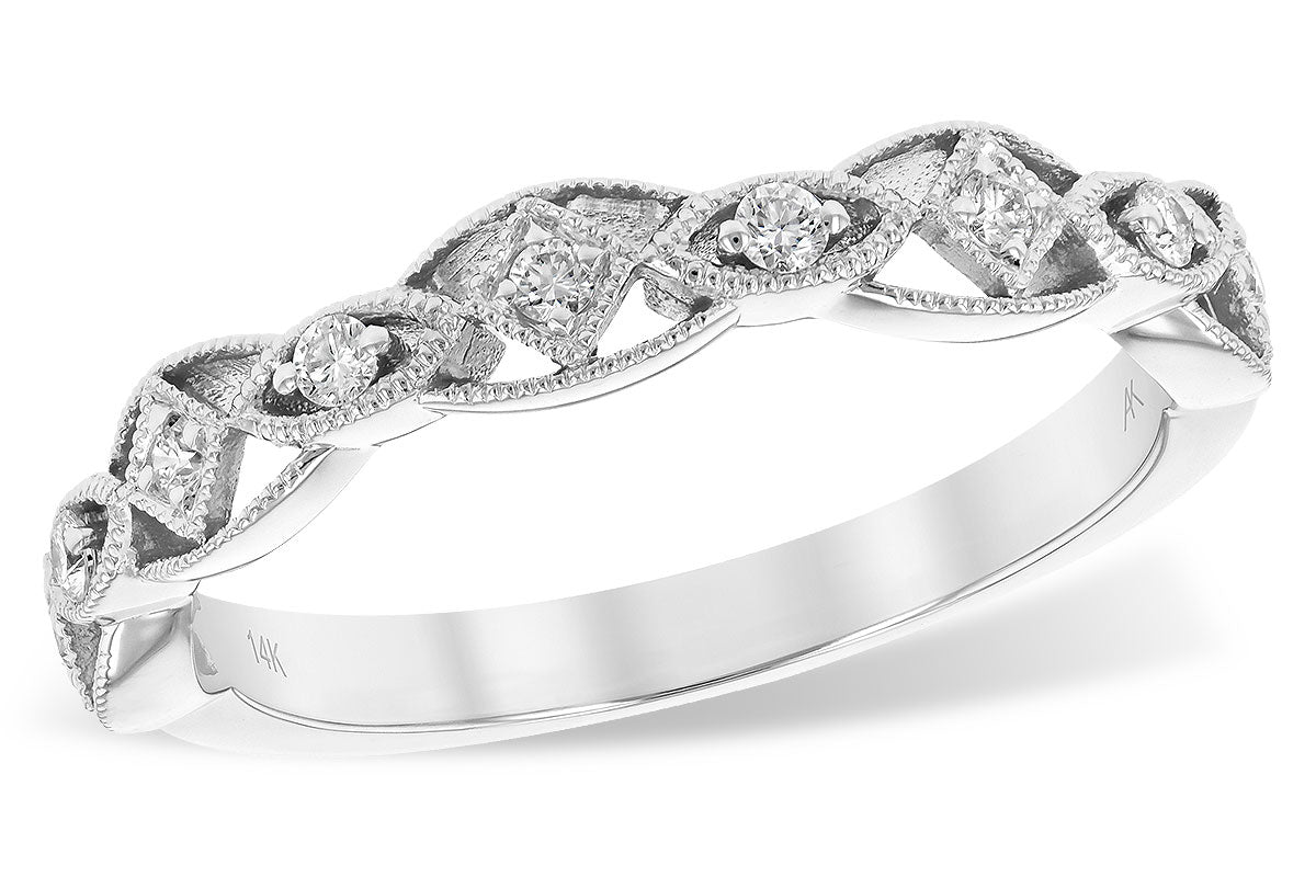 Diamond Milgrain Scallop Overlapping Band - Park City Jewelers