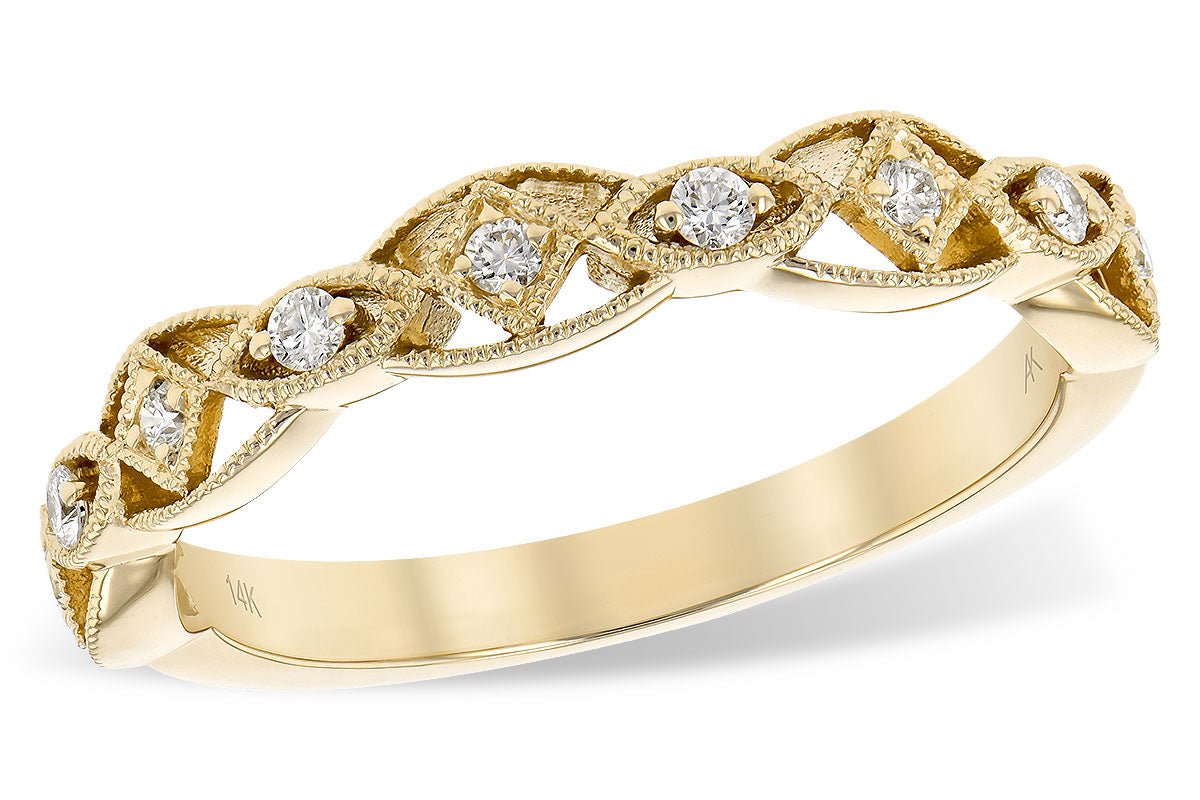 Diamond Milgrain Scallop Overlapping Band - Park City Jewelers