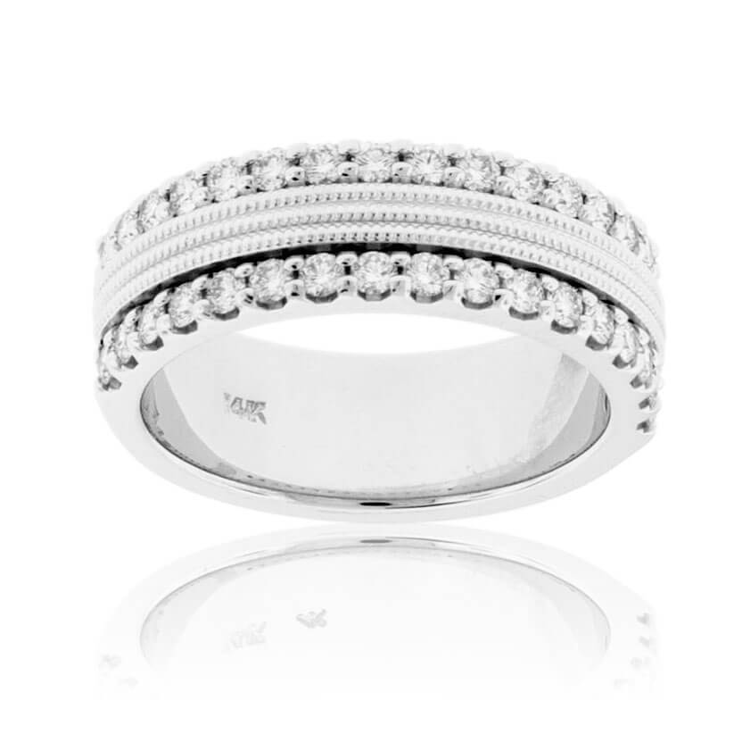 Diamond Milgrain Style Double Row Band - Park City Jewelers