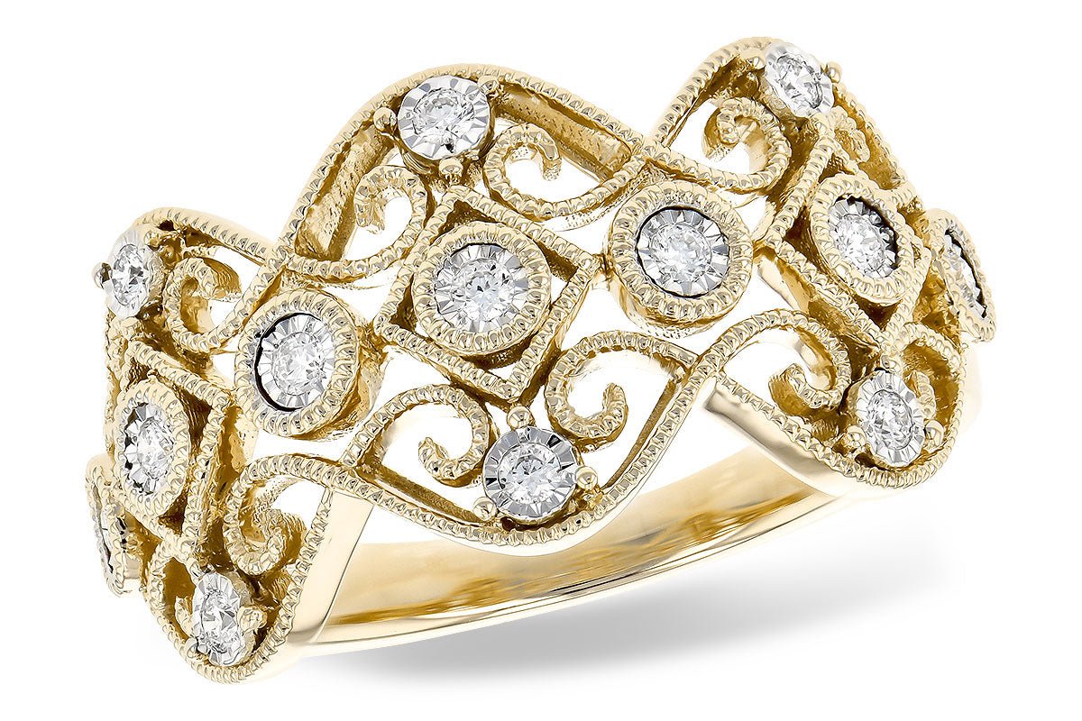 Diamond Milgrain Style Filigree Band - Park City Jewelers