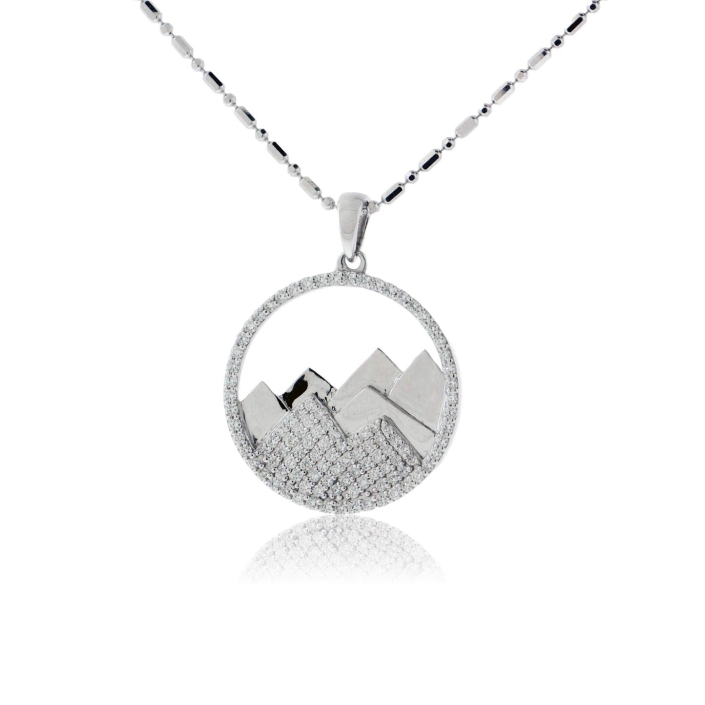 Diamond Mountain Silhouette in Circle Necklace - Park City Jewelers