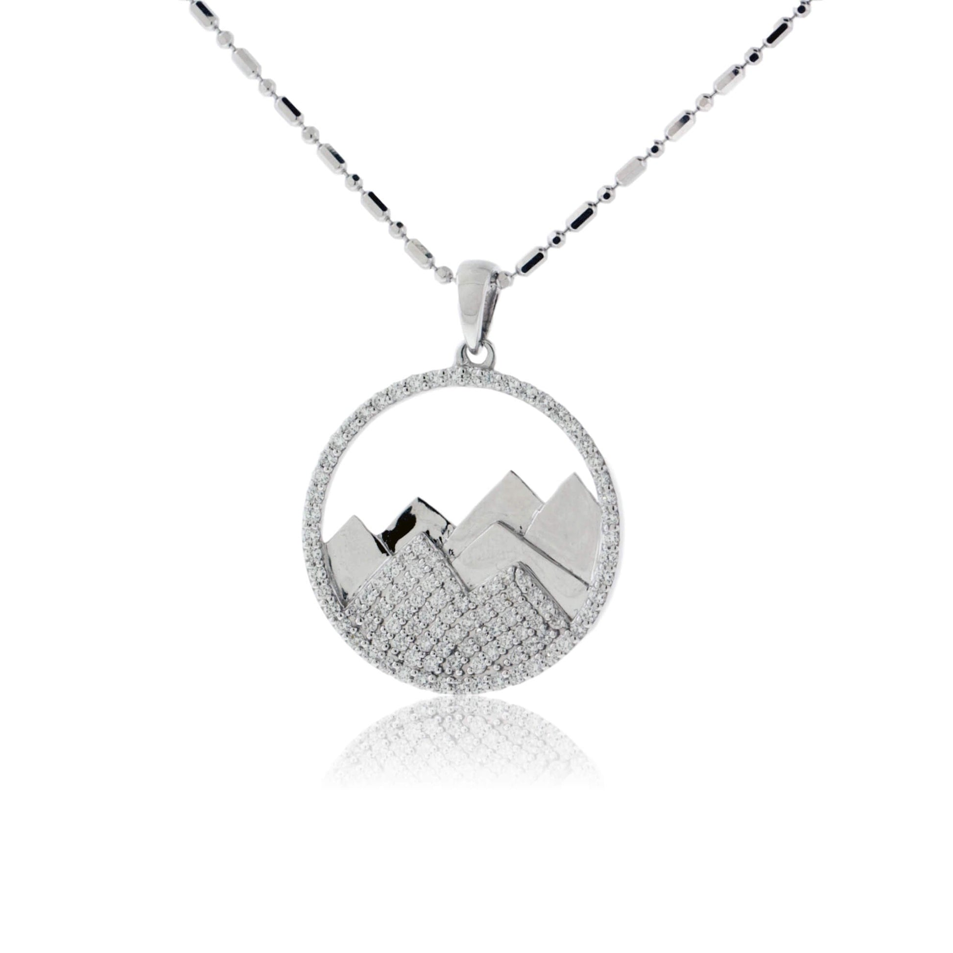 Diamond Mountain Silhouette in Circle Necklace - Park City Jewelers
