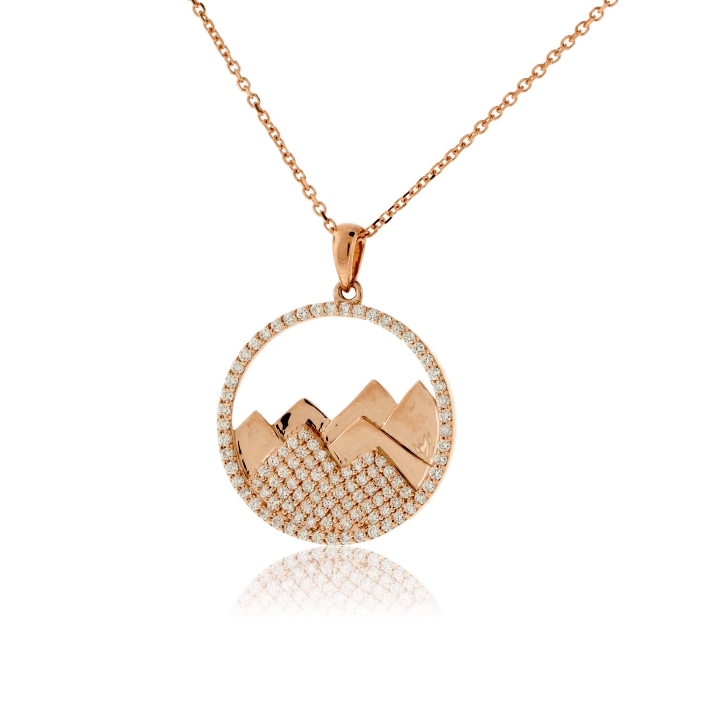 Diamond Mountain Silhouette in Circle Necklace - Park City Jewelers