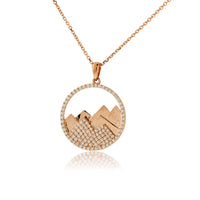 Diamond Mountain Silhouette in Circle Necklace - Park City Jewelers