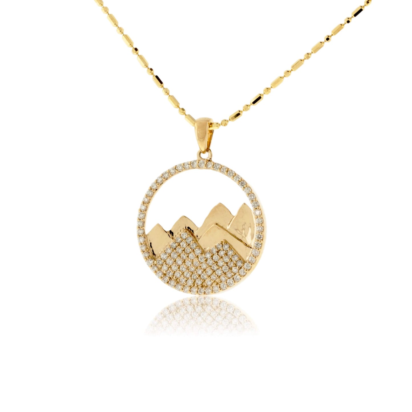 Diamond Mountain Silhouette in Circle Necklace - Park City Jewelers