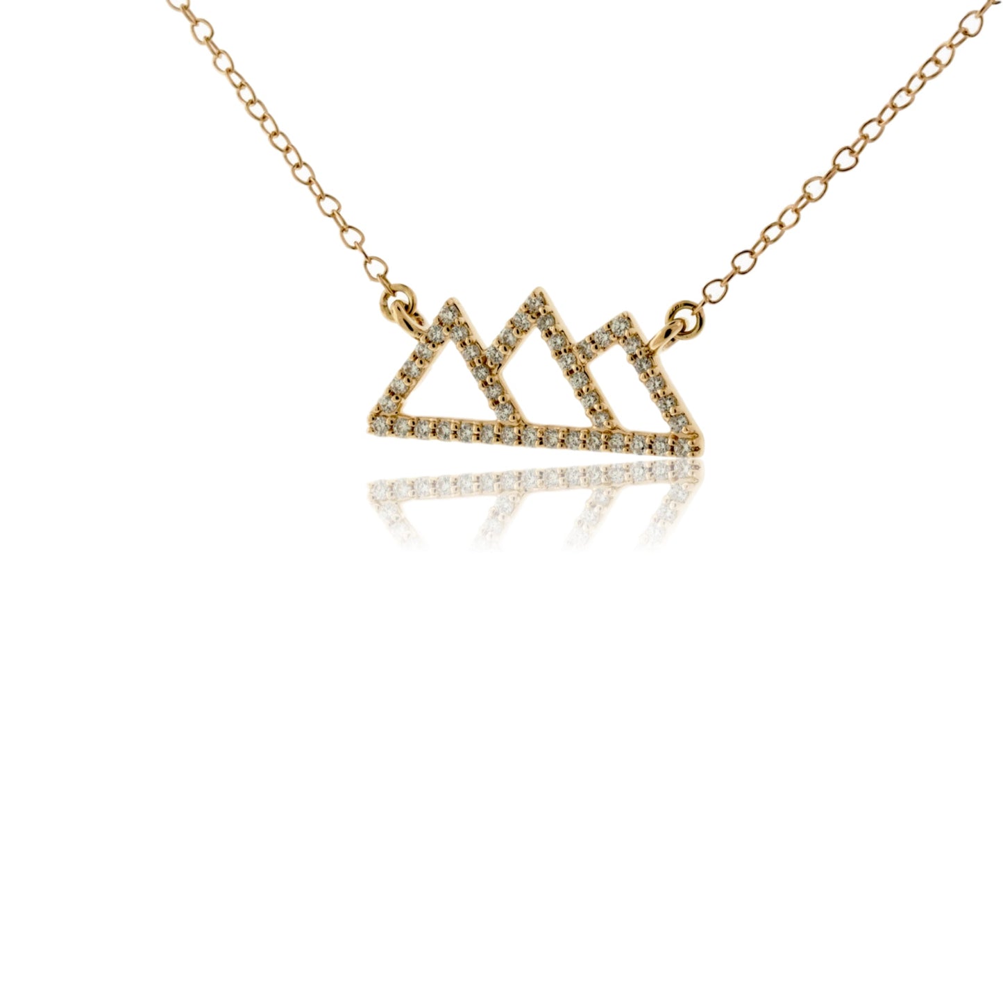 Diamond Outline Mountain Silhouette Necklace - Park City Jewelers