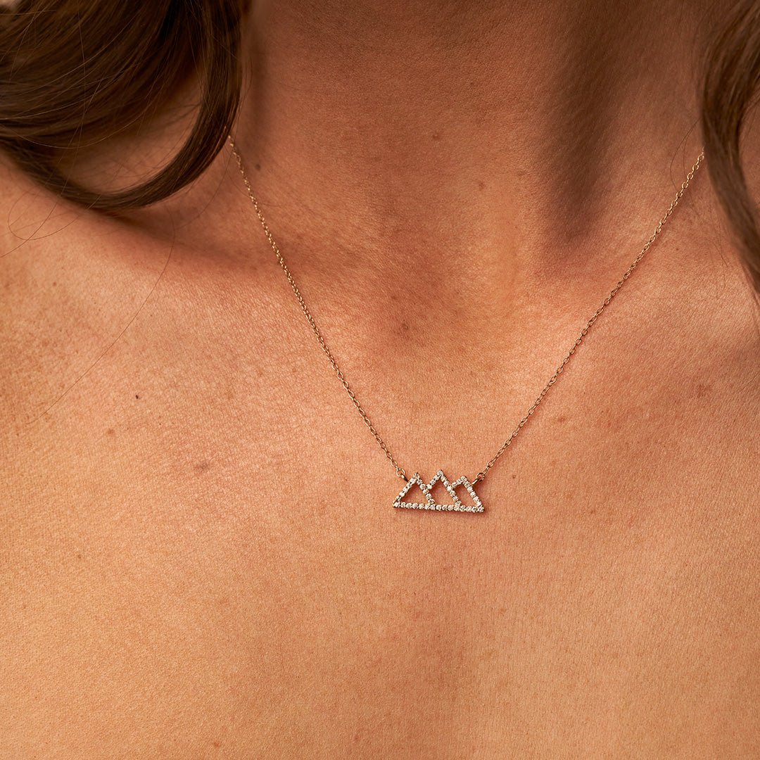 Diamond Outline Mountain Silhouette Necklace - Park City Jewelers