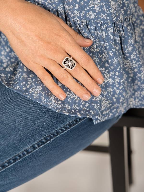 Diamond Over Black Onyx Vintage Inspired Ring - Park City Jewelers