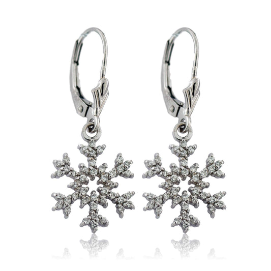 Diamond Pave Snowflake Earrings - Park City Jewelers